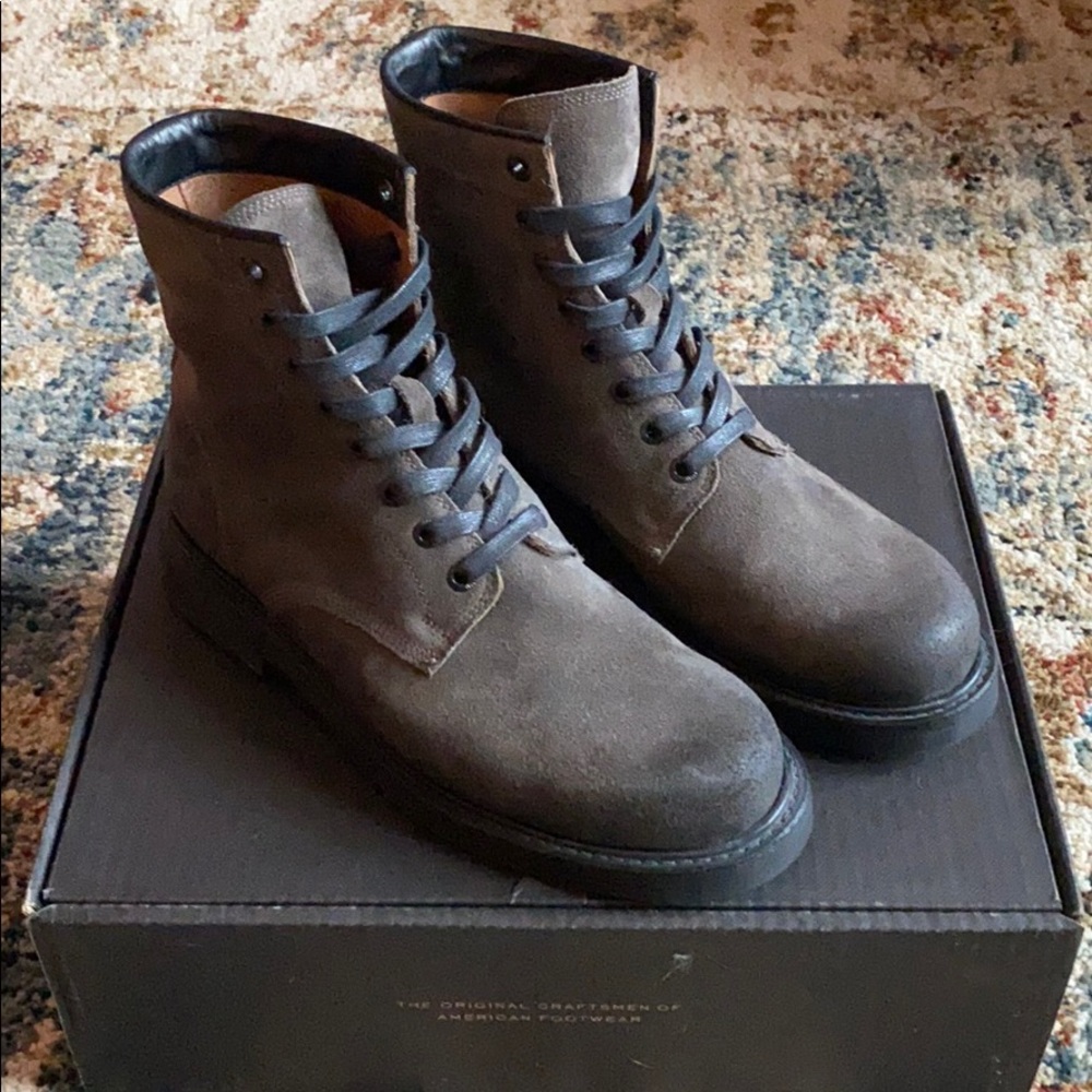 Frye distressed lace up boots